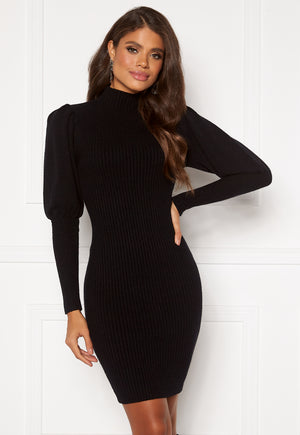 Knitted Puff Sleeve Dress