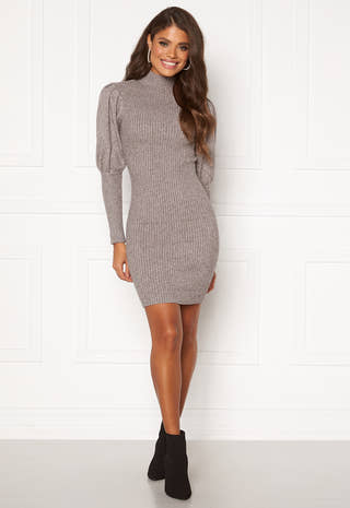 Knitted Puff Sleeve Dress