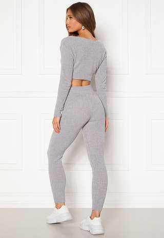 Bardot Crop Top Trouser Lounge Set