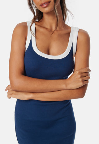 Contrast Rib Dress