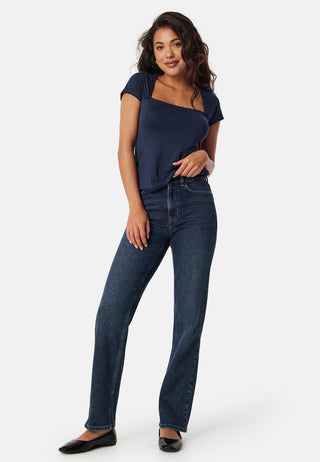 Square Neck Short Sleeve Top