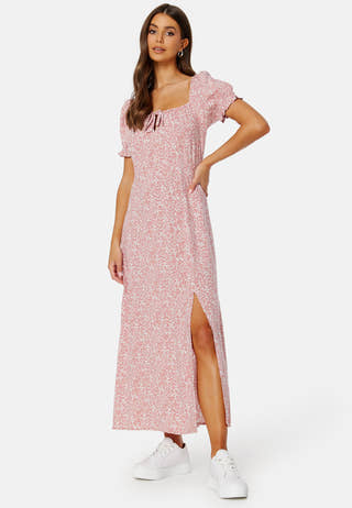 Front Tie Long Viscose Dress
