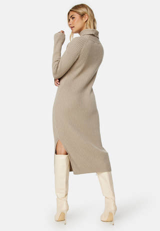 Amira knitted slit dress