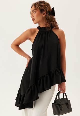Asymmetric Halter Neck Blouse