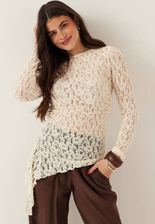 Asymmetric Lace Top