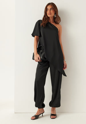 Asymmetric Satin Blouse