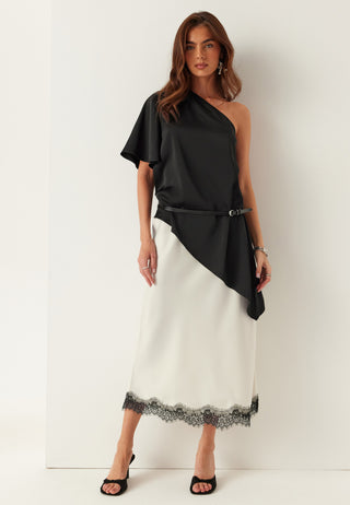 Asymmetric Satin Blouse