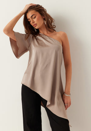 Asymmetric Satin Blouse