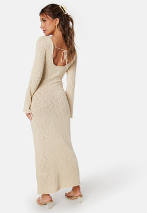 Open Back Fine Knitted Maxi Dress