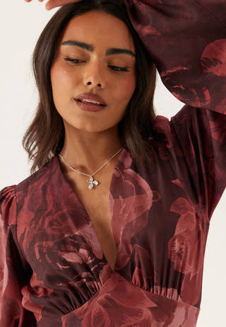 Balloon Sleeve Maxi Dress