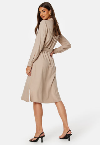 Belted L/S Viscose Shirt Dress