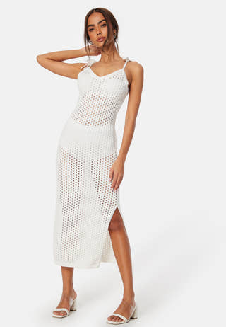 Crochet Knitted Tie Strap Dress