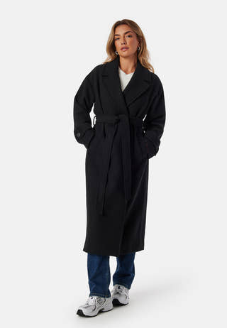 Belted Wool Blend Coat