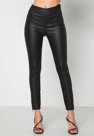 Brienne coated zip leggings