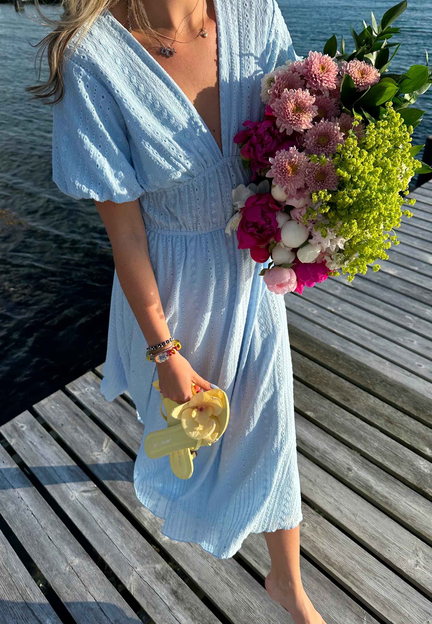 blue broderie anglaise dress Sky Blue | Broderie Midi Dress