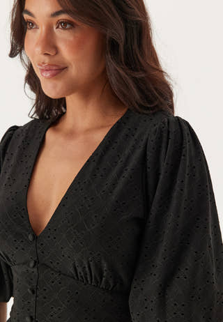 Broderie Anglaise Puff Sleeve Dress