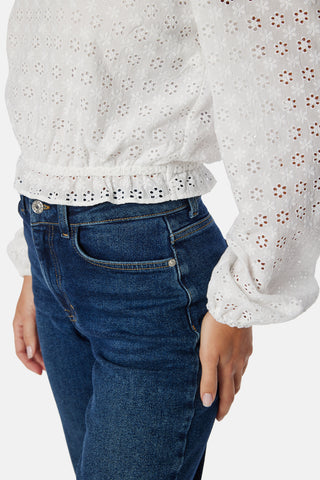 Broderie Anglaise Square Neck Blouse