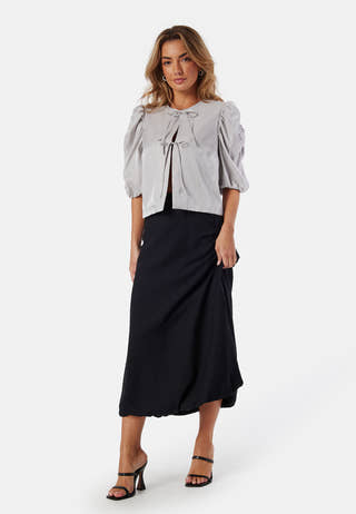 Bubble Hem Midi Skirt