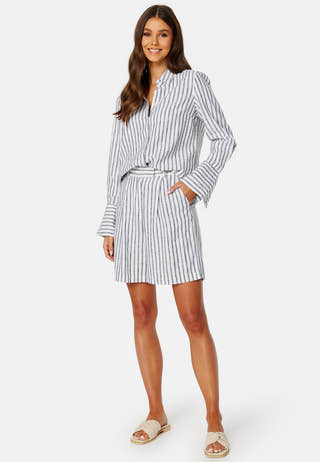 CC linen striped shorts