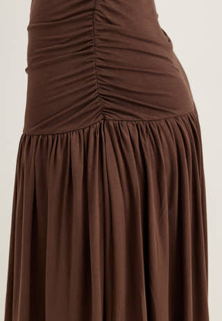 Gathered Side Maxi Dress