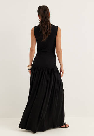 Gathered Side Maxi Dress