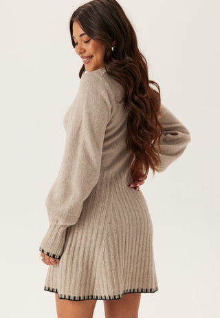 Contrast Edge Knitted Dress
