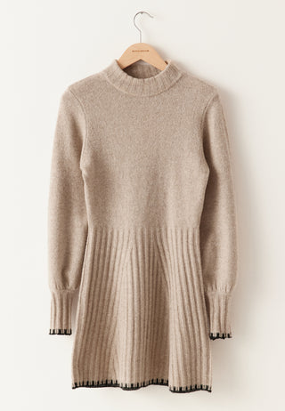 Contrast Edge Knitted Dress