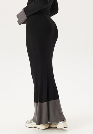 Contrast Rib Knitted Skirt