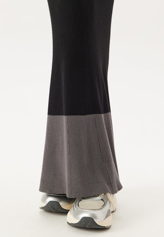 Contrast Rib Knitted Skirt
