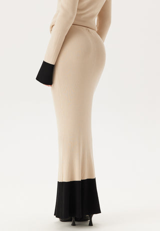 Contrast Rib Knitted Skirt