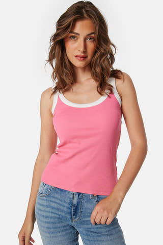 Contrast Rib Tank Top
