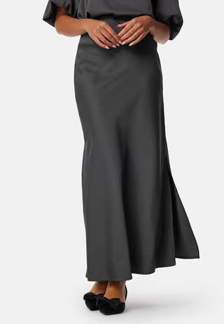 Slit Satin Maxi Skirt