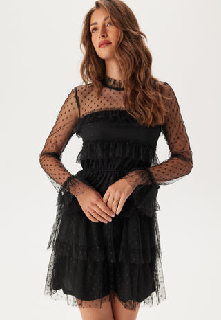 Dotted Mesh L/S Dress