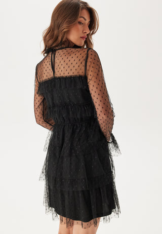 Dotted Mesh L/S Dress