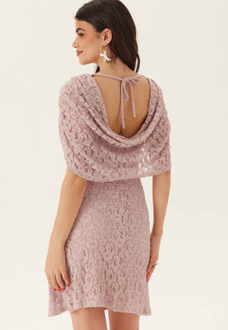 Drapy Cape Lace Dress