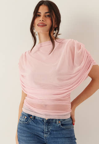 Drapy Mesh Cape Top