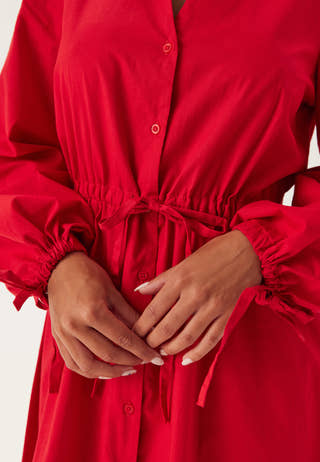 Drawstring Cotton Dress