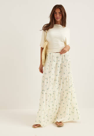 Flounce Maxi Skirt