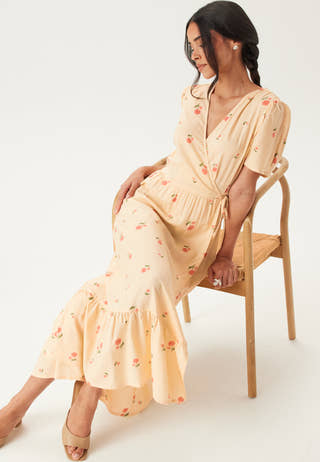 Flounce Viscose Wrap Dress