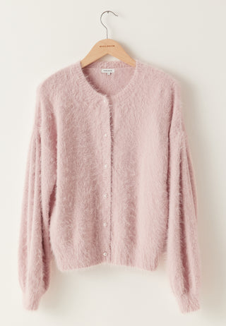 Fluffy Knitted Pearl Cardigan