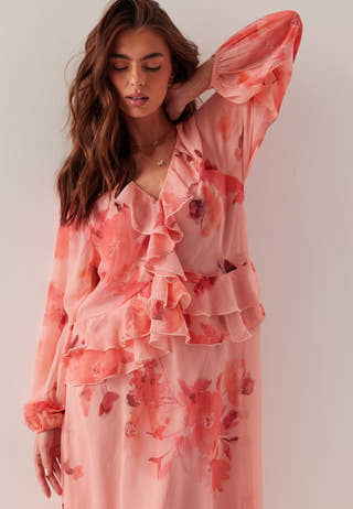 Frill Chiffon Dress