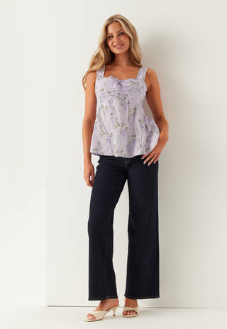 Frill Detail Cotton Singlet