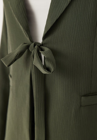 Front Tie Structured Blazer