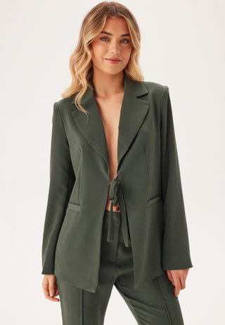 Front Tie Structured Blazer