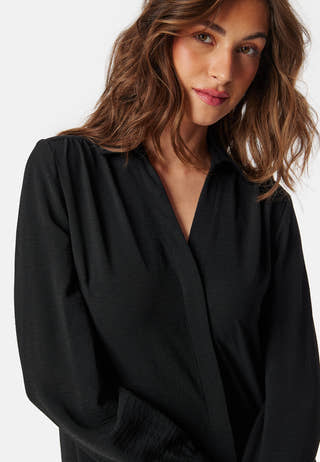 Hidden Button Shirt Dress