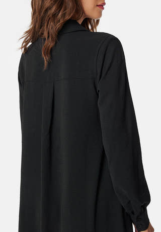 Hidden Button Shirt Dress