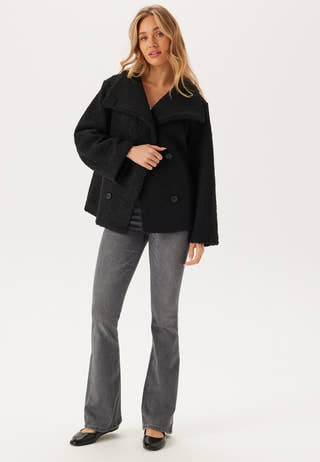 High Neck Short Bouclé Coat