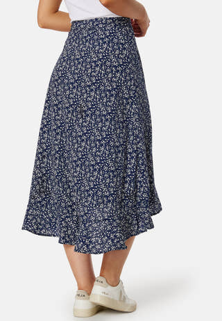 Flounce Midi Wrap Skirt