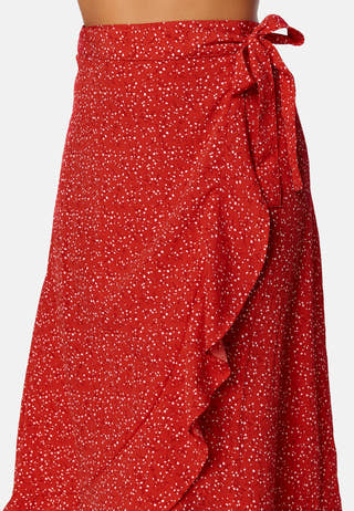 Flounce Midi Wrap Skirt