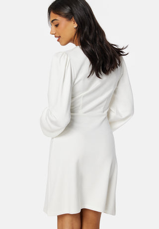 V-neck Balloon Sleeve Short Dress